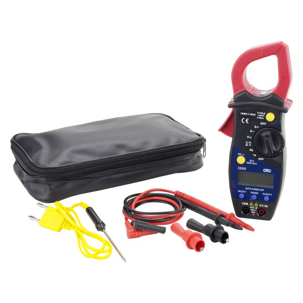 OTC® - Multimeter with Clamp Meter and Temperature Probe (AC/DC Voltage, AC/DC Current, Resistance, Capacitance, Frequency, Diode Test, Duty Cycle, Continuity Test, Temperature Measurement)