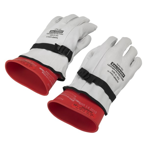 OTC® - Medium Hybrid White/Red Leather Electric Safety Gloves