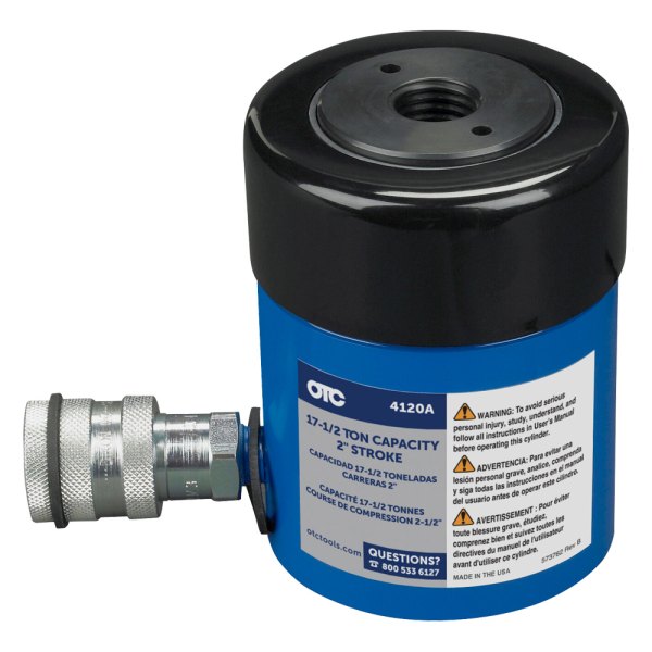 OTC® - 17-1/2 t 2" Stroke Single Speed Hollow Centered Hydraulic Ram