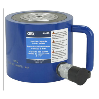 OTC® 4145 - 100 t 2-1/4" Stroke Single Speed Shorty Spring-Return Hydraulic Ram