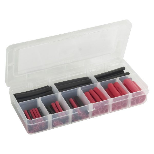 OTC® - 1-25/32" to 2-61/64" x 1/8" to 1/2" 3:1 Polyolefin Black and Red Waterproof Heat Shrink Tubing Set with Adhesive Coating