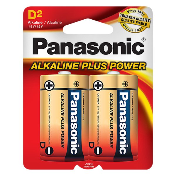 Panasonic® - Plus Power™ D 1.5 V Alkaline Batteries (2 Pieces)