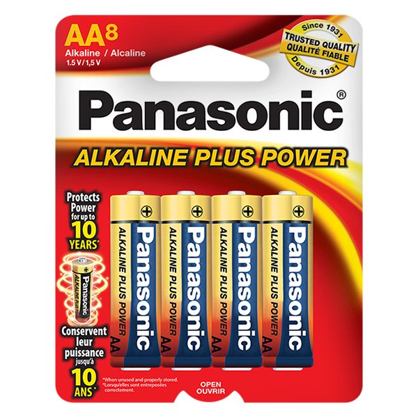 Panasonic® - Plus Power™ AA 1.5 V Alkaline Batteries (8 Pieces)