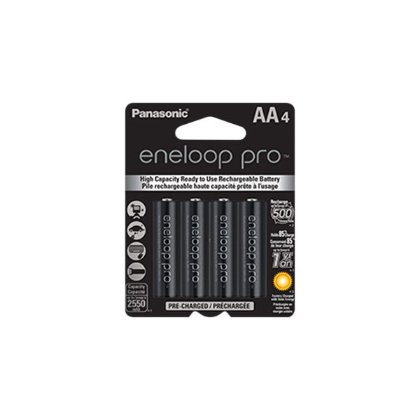 Panasonic® - eneloop pro™ AA 1.2 V Ni-MH High Capacity Pre-Charged Rechargable Batteries (4 Pieces)