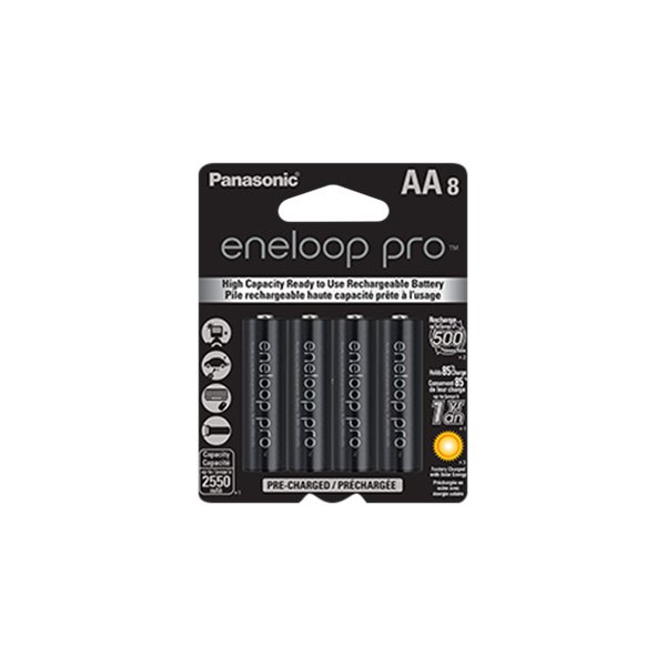 Panasonic® - eneloop pro™ AA 1.2 V Ni-MH High Capacity Pre-Charged Rechargable Batteries (8 Pieces)
