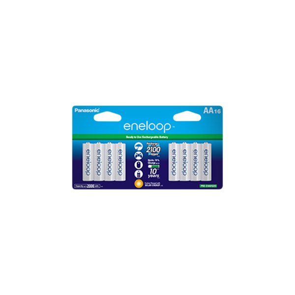 Panasonic® - eneloop™ AA 1.2 V Ni-MH 2100 Cycle Pre-Charged Rechargable Batteries (16 Pieces)