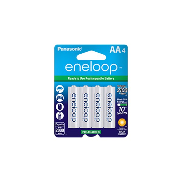 Panasonic® - eneloop™ AA 1.2 V Ni-MH 2100 Cycle Pre-Charged Rechargable Batteries (4 Pieces)