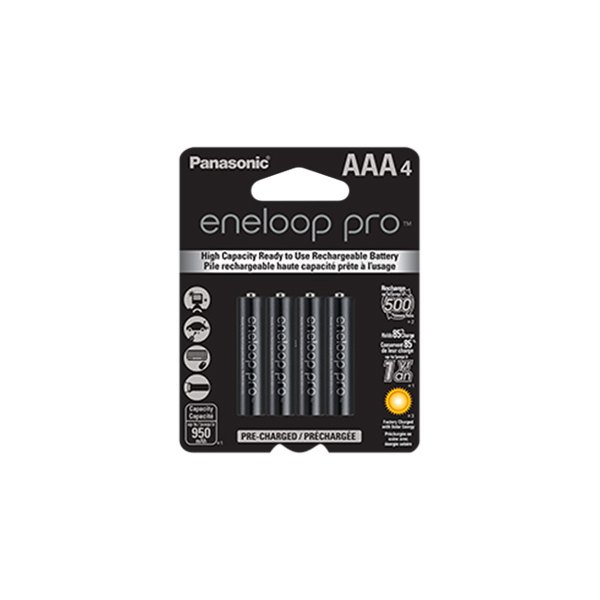 Panasonic® - eneloop pro™ AAA 1.2 V Ni-MH High Capacity Pre-Charged Rechargable Batteries (4 Pieces)