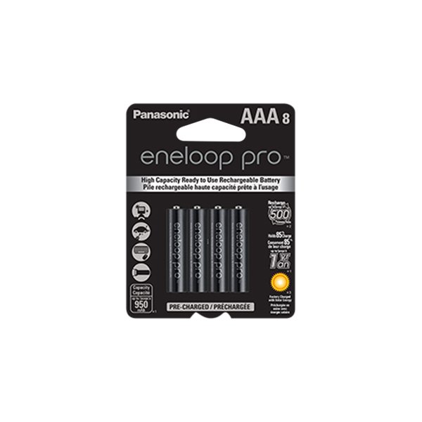 Panasonic® - eneloop pro™ AAA 1.2 V Ni-MH High Capacity Pre-Charged Rechargable Batteries (8 Pieces)