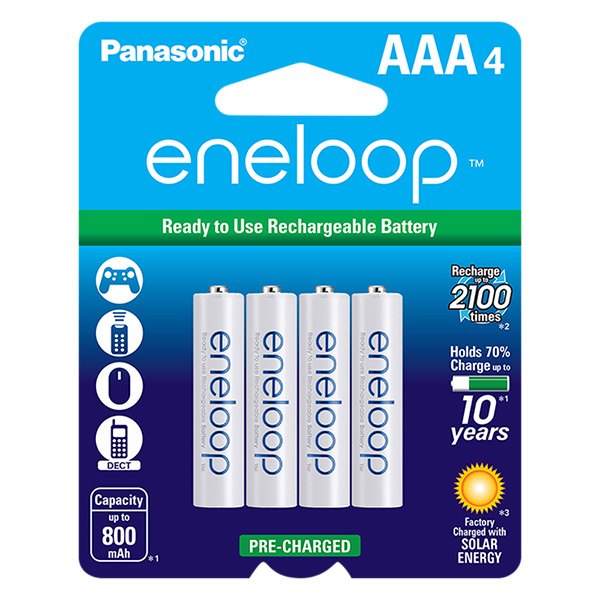 Panasonic® - eneloop™ AAA 1.2 V Ni-MH 2100 Cycle Pre-Charged Rechargable Batteries (4 Pieces)