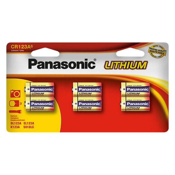 Panasonic® - CR123A 3 V Lithium Batteries (6 Pieces)