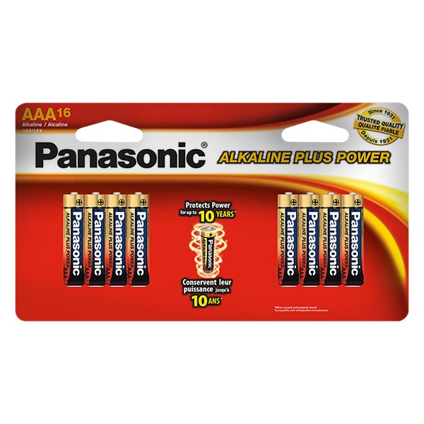 Panasonic® - Plus Power™ AAA 1.5 V Alkaline Batteries (16 Pieces)