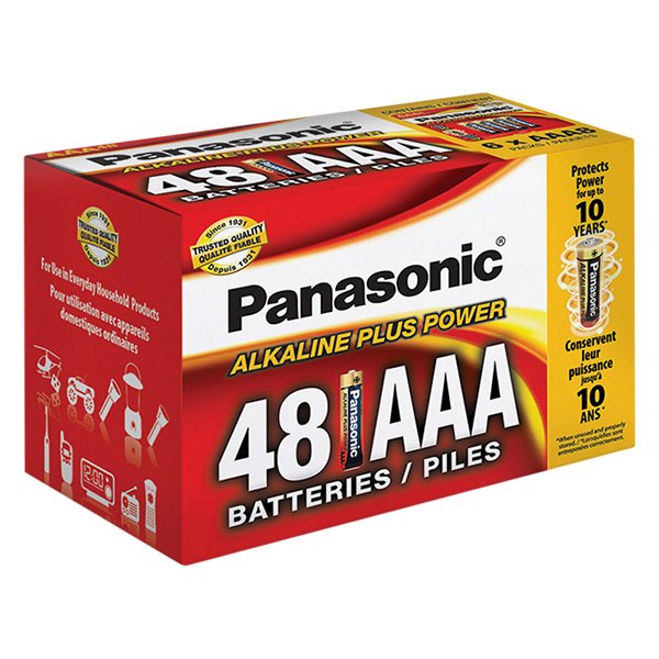 Panasonic® - Plus Power™ AAA 1.5 V Alkaline Batteries in Blister Box (48 Pieces)
