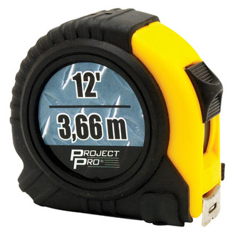 Performance Tool® - Project Pro™ 12' (3.6 m) SAE/Metric Cushion Grip Measuring Tape