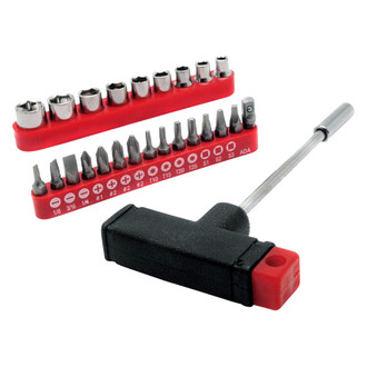 Performance Tool® - Project Pro™ 21-piece Multi Material Handle Magnetic T-Handle Multi-Bit Screwdriver Kit