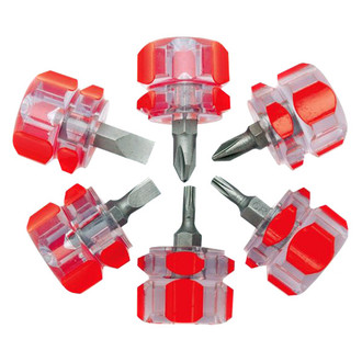 Performance Tool® - Project Pro™ 6-piece Dipped Handle Stubby Phillips/Slotted/Torx Mixed Screwdriver Set