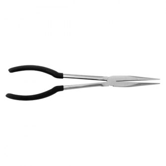Electronics Pliers, Needle Nose with Curved Chain-Nose, 5-Inch - D320-41/2C