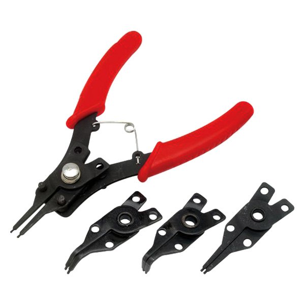 Performance Tool® - Project Pro™ 5-piece 45°/90° Straight & Bent Replaceable Tips Internal/External Spring Loaded Snap Ring Pliers Kit
