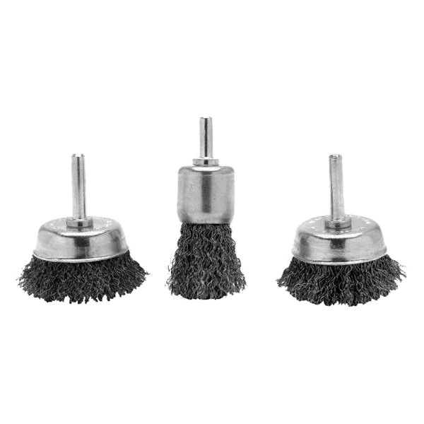 Performance Tool® - Project Pro™ 3-Piece 1" and 3" Steel Crimped Cup Brush Set