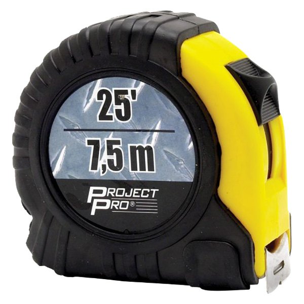 Performance Tool® - Project Pro™ 25' (7.5 m) SAE/Metric Cushion Grip Measuring Tape