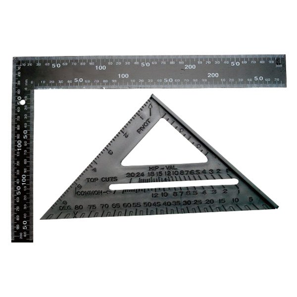 Performance Tool® - Project Pro™ 6" SAE/Metric Steel Flat and Tri-Square Set
