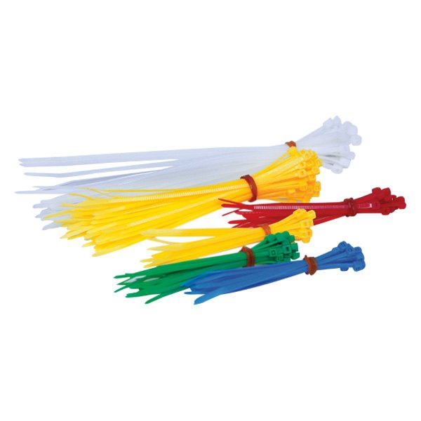 Performance Tool® - Project Pro™ 4" to 8" x 15 lb to 40 lb Nylon Multi-Color Cable Ties Set
