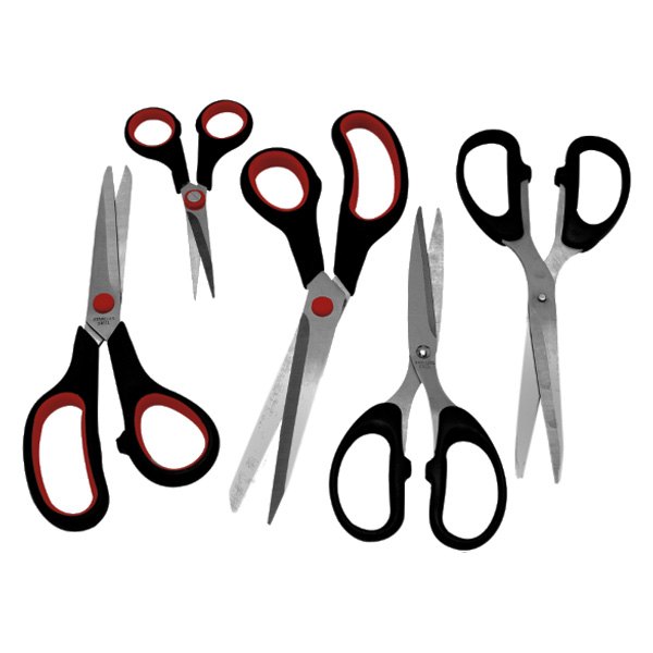 Performance Tool® - Project Pro™ 5-Piece Straight and Bent Handle General Purpose Scissors Set