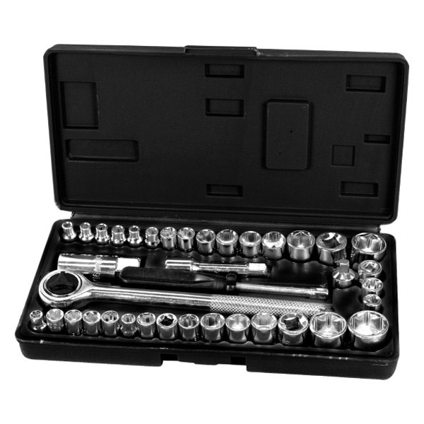 Performance Tool® - Project Pro™ Mixed Drive Size Ratchet and Socket Set, 40 Pieces