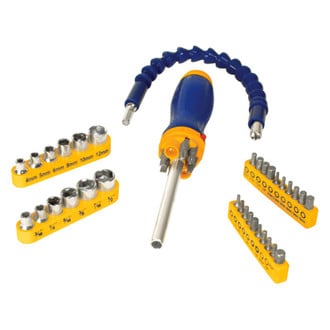 Performance Tool® - Project Pro™ 33-piece Multi Material Handle Multi-Bit Screwdriver Kit