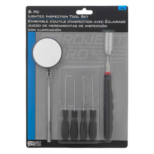 Performance Tool® - Project Pro™ 6-piece Lighted Inspection Tool Set