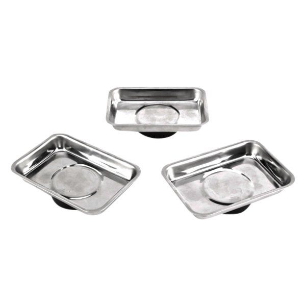 Performance Tool® - 2.5'' x 3.75'' Stainless Steel Magnetic Parts Tray Set (3 Pieces)