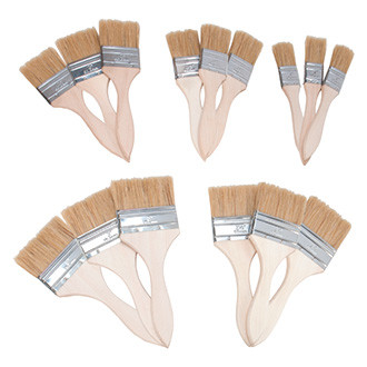 Performance Tool® - 1" to 3" Flat White China Bristle Paint Brush Assorted (15 Pieces)