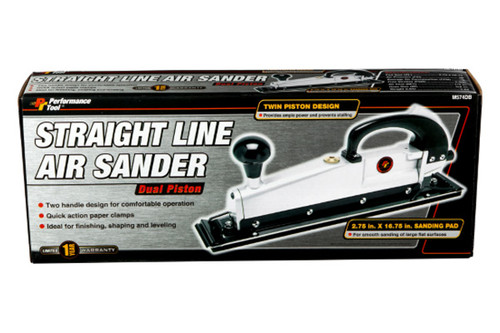 Hutchins HUT2000 Hustler Straight Line Air Sander – 2-Cylinder Reciprocating Action, Twin-Drive Gears, For Smooth Auto Body & Wood Finishing