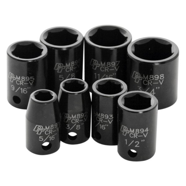 Performance Tool® - (8 Pieces) 3/8" Drive SAE 6-Point Impact Socket Set