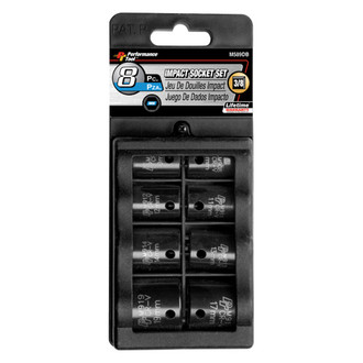 Performance Tool® - 3/8" Drive Metric 6-Point Standard Impact Socket Set (8 Pieces)