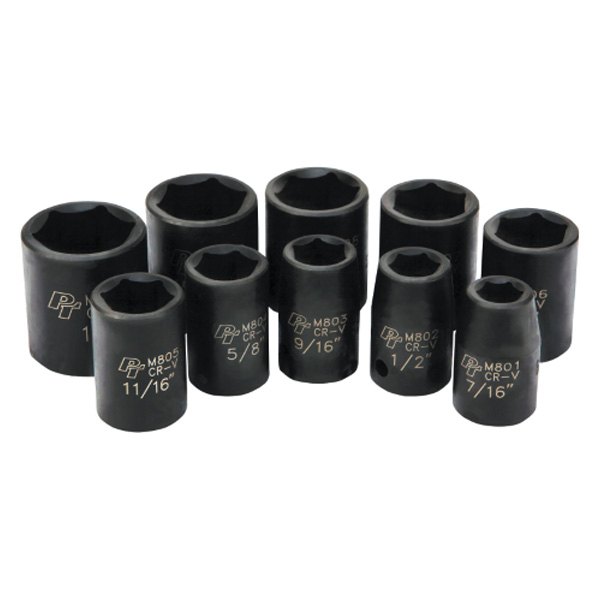 Performance Tool® - (10 Pieces) 1/2" Drive SAE 6-Point Impact Socket Set