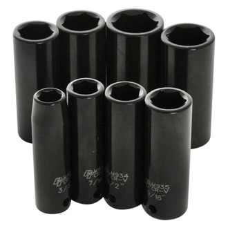 Performance Tool® - 3/8" Drive SAE 6-Point Deep Impact Socket Set (8 Pieces)