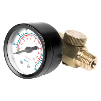 Performance Tool® - 1/4" (F) NPT x 1/4" (M) NPT Brass Air Regulator with Gauge