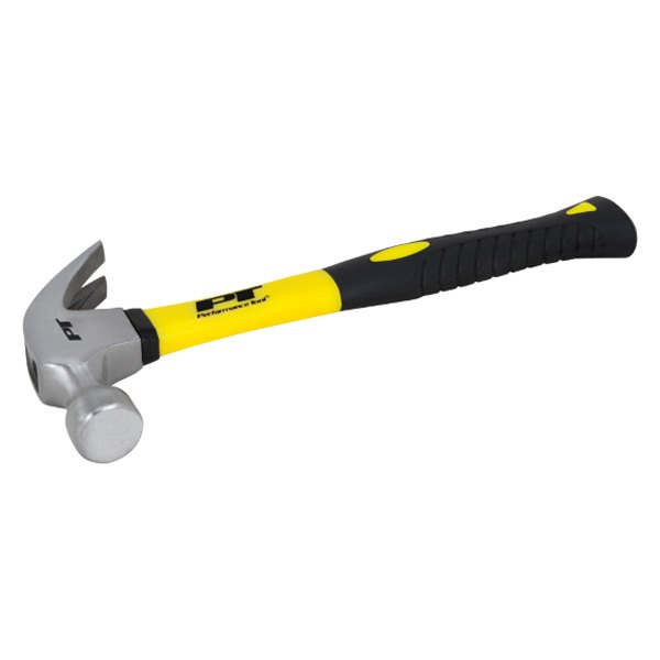 Performance Tool® - 16 oz. Fiberglass Handle Smooth Face Curved Claw Hammer