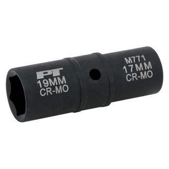 Performance Tool® - 1/2" Drive 17 mm x 19 mm 6-Point Standard Thin Wall Flip Impact Socket