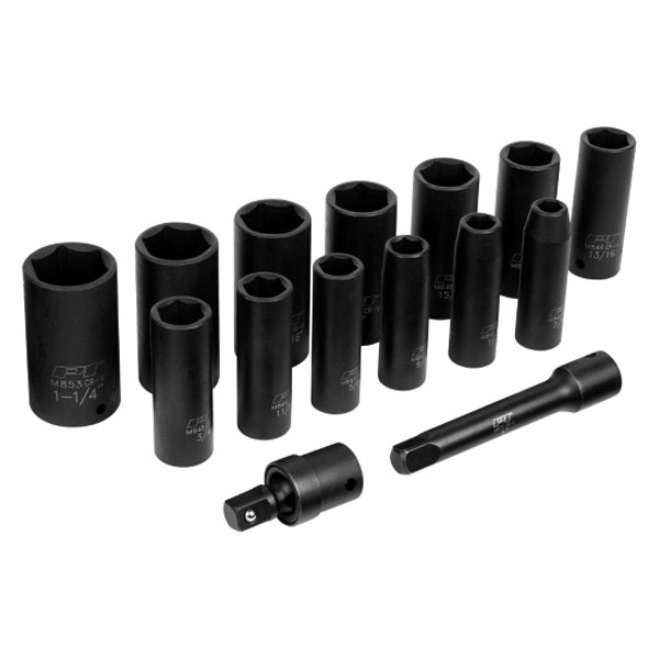 Performance Tool® - (15 Pieces) 1/2" Drive SAE 6-Point Impact Socket Set