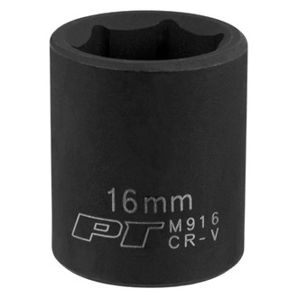 Performance Tool® - 3/8" Drive 16 mm 6-Point Standard Impact Socket