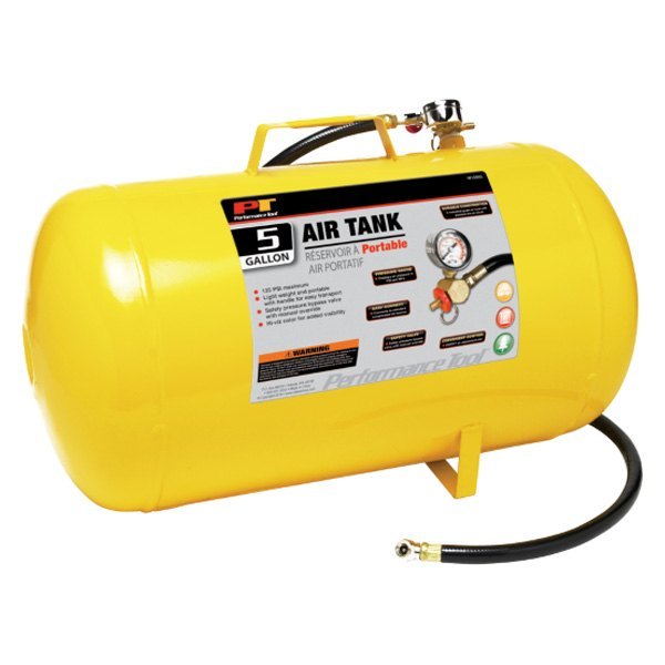 Performance Tool® - 5 gal Horizontal Yellow Air Tank