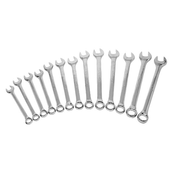 Performance Tool® - 13-piece 20 to 32 mm 12-Point Angled Head Jumbo Full Polished Combination Wrench Set