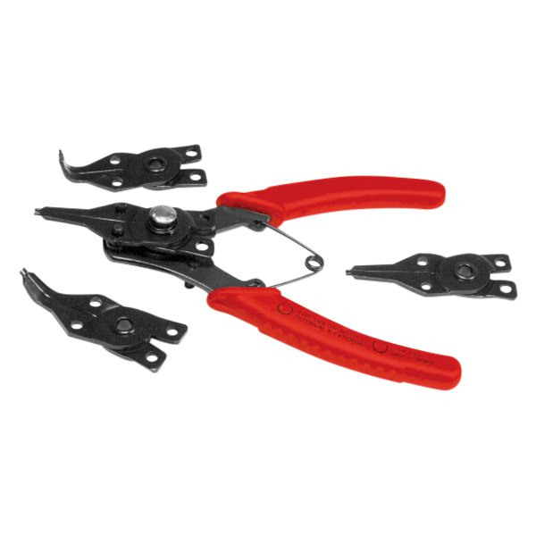 Performance Tool® - 5-piece 45°/90° Straight & Bent 1 to 1.4 mm Replaceable Tips Internal/External Spring Loaded Snap Ring Pliers Kit