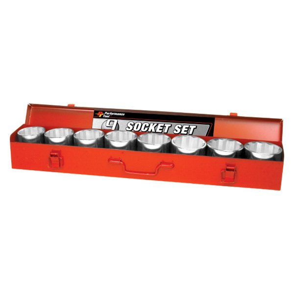 Performance Tool® - 3/4" Drive 12-Point SAE Socket Set 9 Pieces