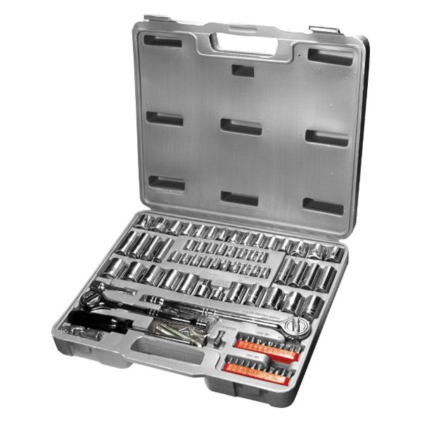 Performance Tool® - 1/4" Drive 6-Point SAE/Metric Ratchet and Socket Set with Storage/carrying case, 100 Pieces