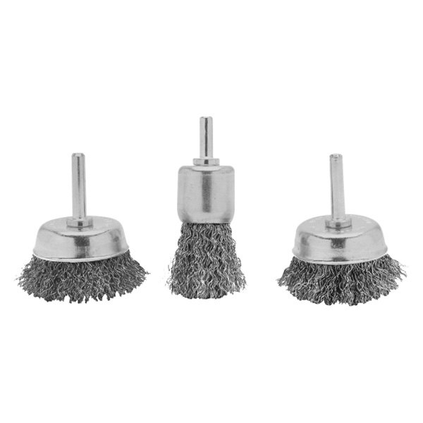 Performance Tool® - 3-Piece 1"-3" Steel Crimped End Brush Set