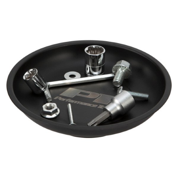 Performance Tool® - 5.5" and 4" Rubber Black Magnetic Parts Tray Set (2 Pieces)