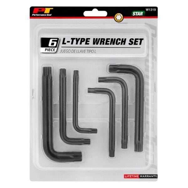 Performance Tool® W1319 - 6-Piece T40 to T60 Torx Key Set